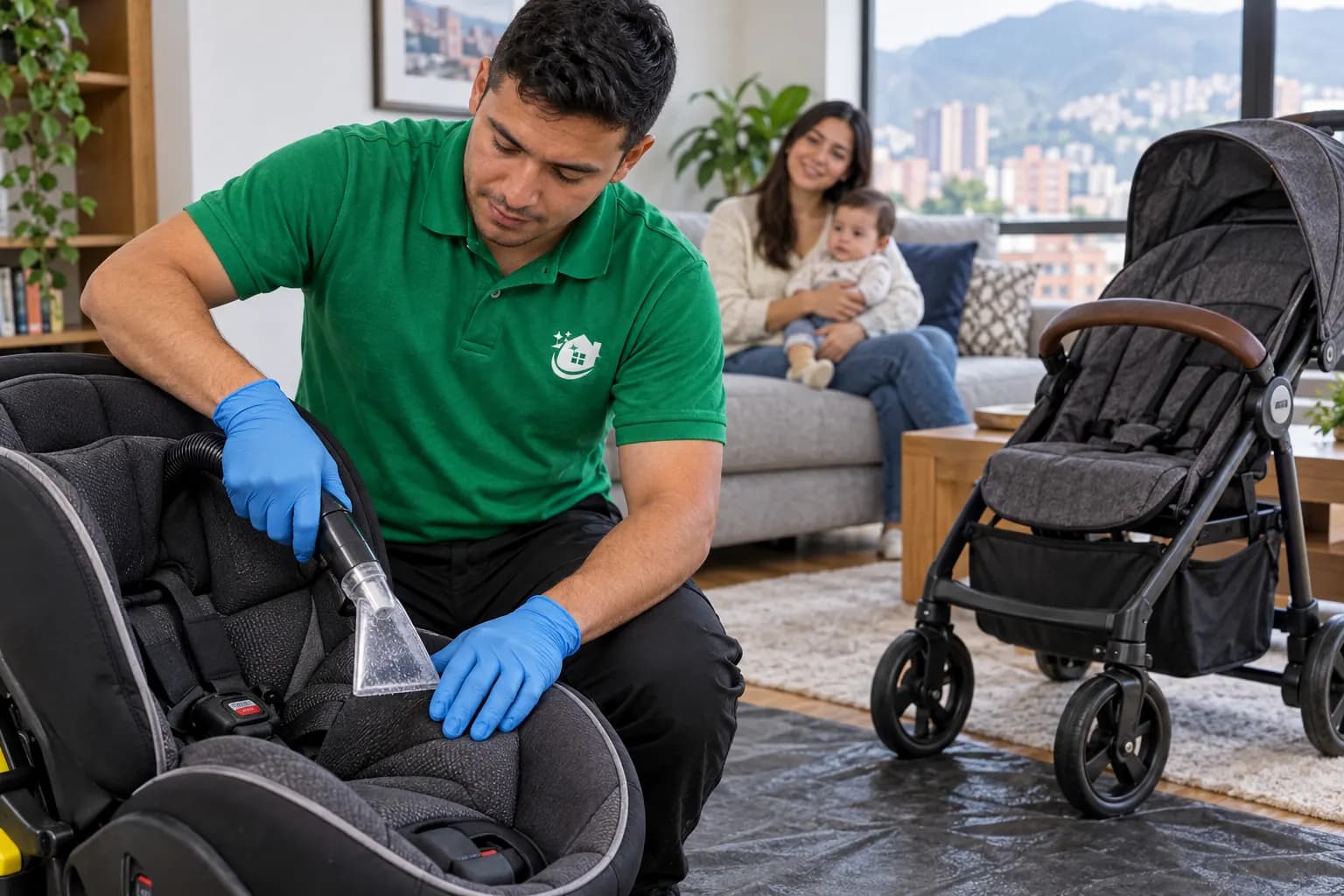 Lavado de una silla de bebé para carro